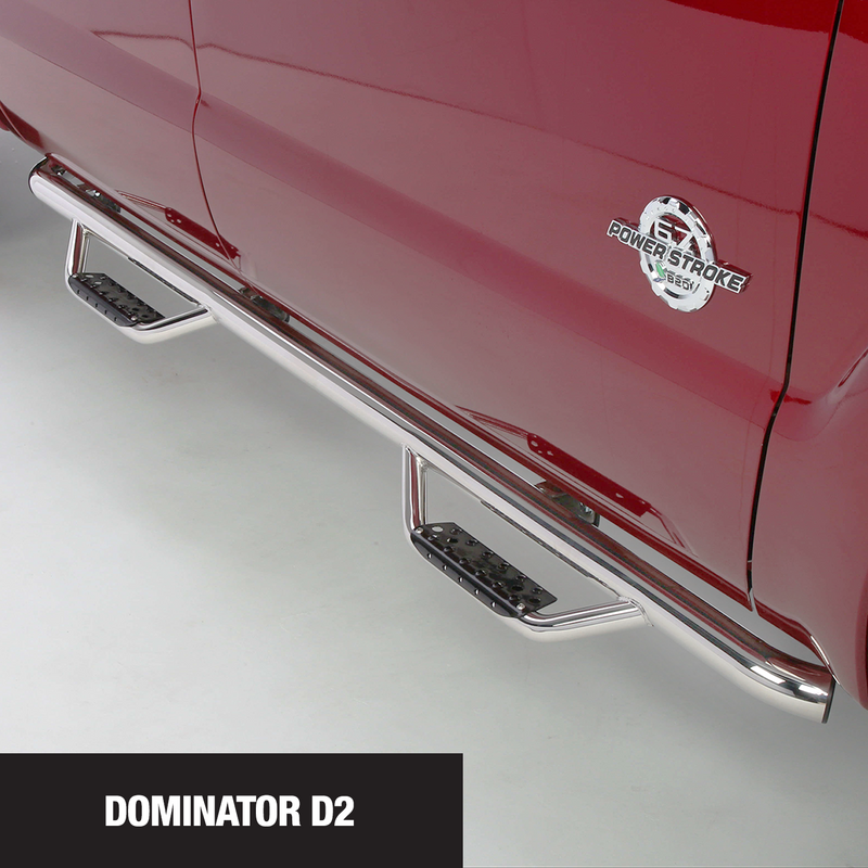 Go Rhino - Dominator Classic D2 SideSteps w/Mounts - Pol. Stainless - F-150/Super Duty Ext. Cab - D24156PS