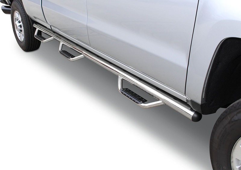 Go Rhino - Dominator D3 1 Piece SideSteps w/Mounts - Wheel to Wheel - Pol. Stainless - F-150 Ext. Cab - D362581PS