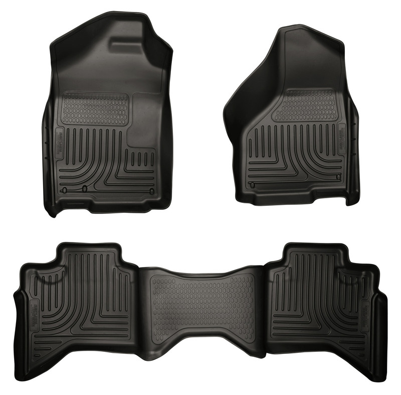 Husky Liners Front & 2nd Row Doge Ram Quad Cab (Footwell Coverage) WeatherBeater Black - 98031