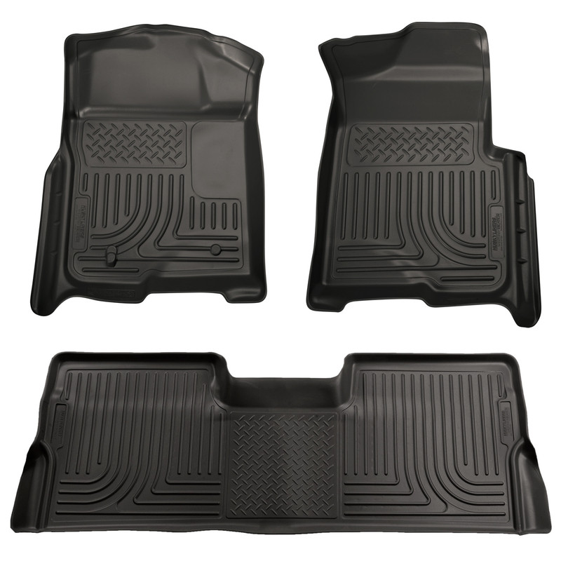 Husky Liners Front & 2nd Row F Series Super Duty Crew Cab (Footwell Coverage) WeatherBeater Black - 98381