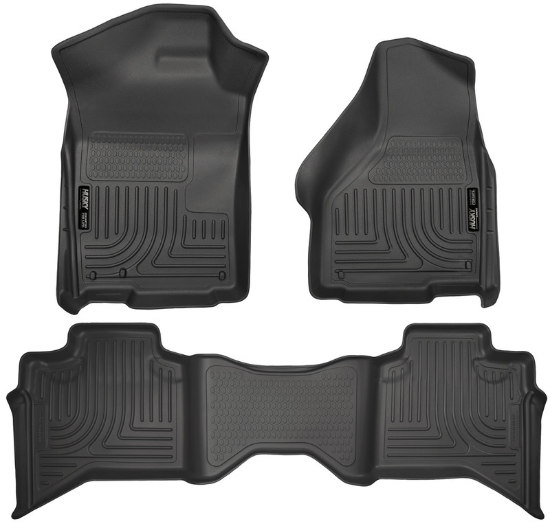 Husky Liners Front & 2nd Row Dodge Ram Quad Cab (Footwell Coverage) WeatherBeater Black - 99011
