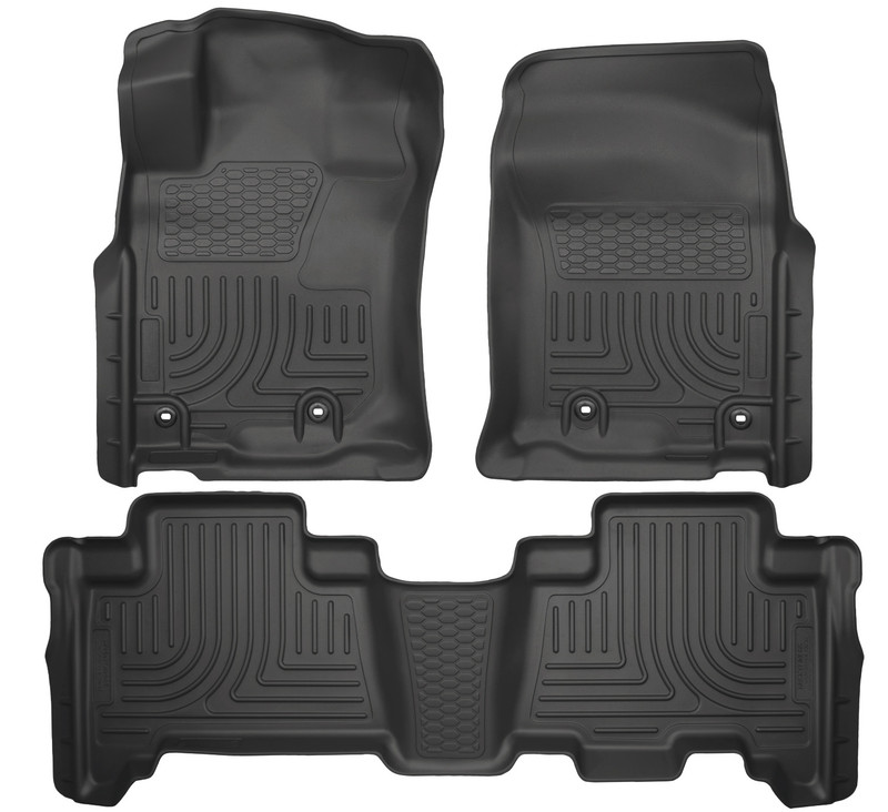 Husky Liners Front & 2nd Row GX460/4Runner (Footwell Coverage) WeatherBeater Black - 99571