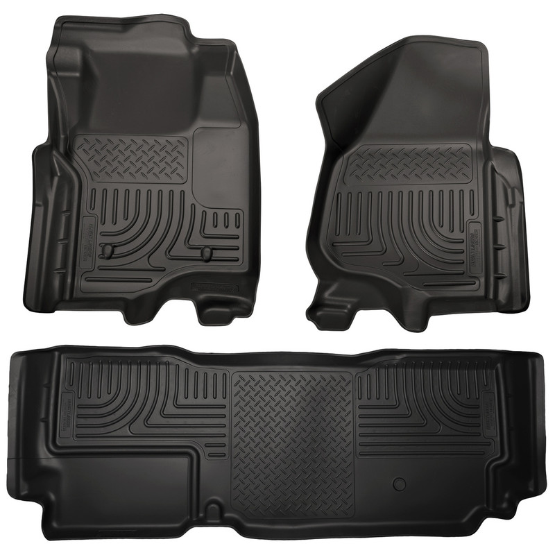 Husky Liners Front & 2nd Row F Series Super Duty SuperCab (Footwell Coverage) WeatherBeater Black - 99721