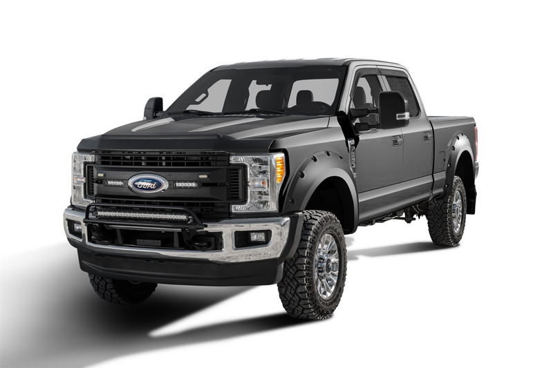 Bushwacker Front and Rear Ford F-250/350 Pocket Painted Fender Flares, Shadow Black - 20942-82
