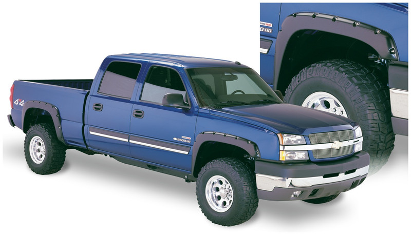 Bushwacker Front and Rear GM 1500/2500/3500 Pocket Fender Flares, Black - 40918-02