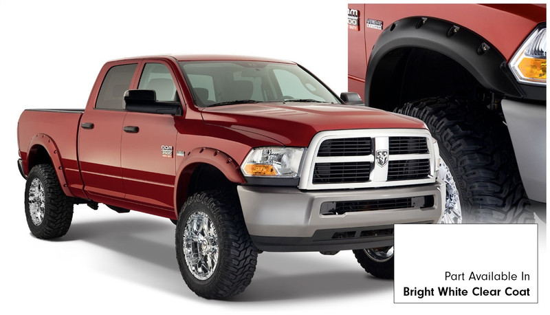 Bushwacker Front and Rear Ram 2500/3500 Pocket Painted Fender Flares, Bright White - 50919-15