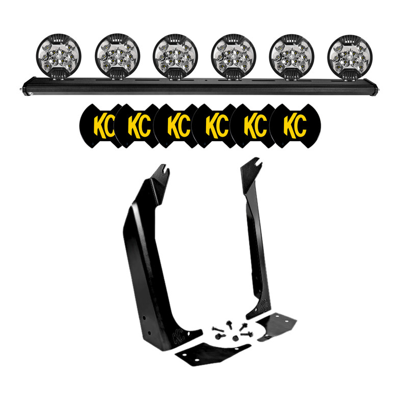 KC HiLiTES 50" Xross Bar Overhead SlimLite LED 6-Light System, 300W Spot Beam for Jeep TJ - 97060