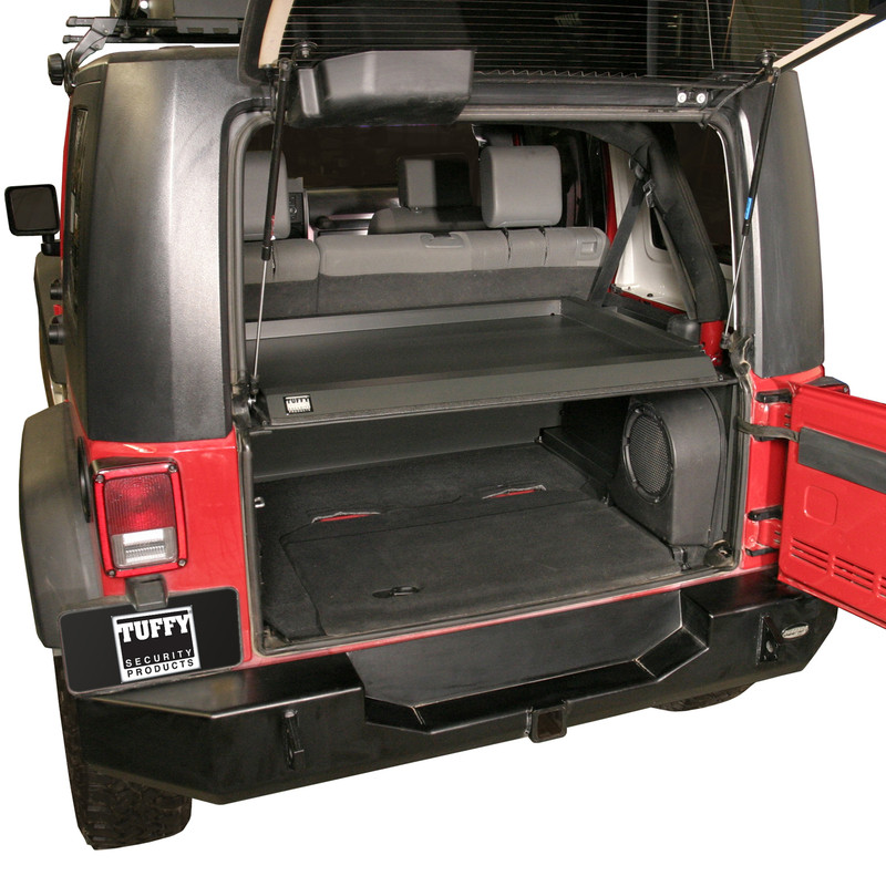 Tuffy Security Deluxe Cargo Enclosure - 07-10 Wrangler JK, Rear Seats Must Be Removed on 2-Door Models Black - 173-01