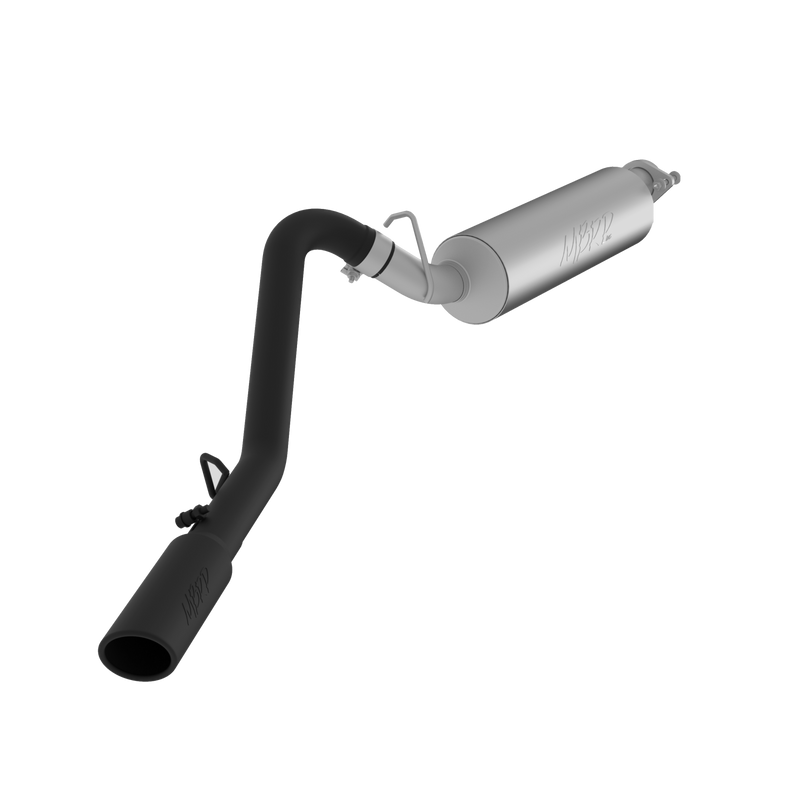 MBRP Cat Back Exhaust System Single Side Black Aluminized Steel For 00-06 Jeep Wrangler TJ Inline-4 2.5L, Inline-6 4.0L - S5500BLK