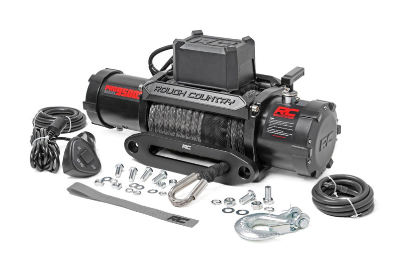 Rough Country 9500-Lb Pro Series Winch, Synthetic Rope - PRO9500S