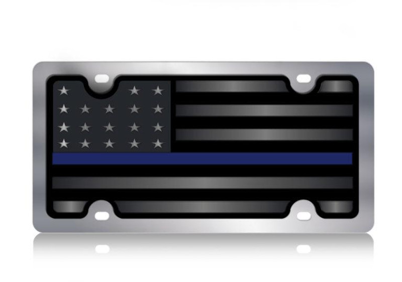 Eurosport Fallen Police Stainless Steel License Plate - LS1064-1