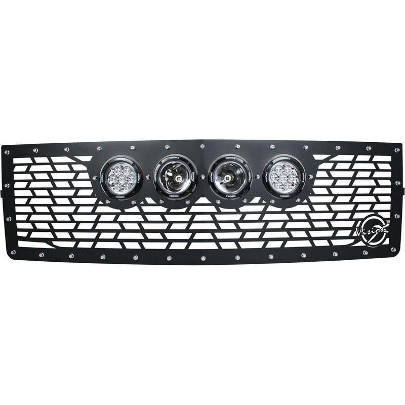 Vision X Lighting 14-15 Chevy Silverado 1500 Z71 Cannon CG2 Style Grille With 4 CG2 4.5" (2 Optic CG2-CP) - 5169144