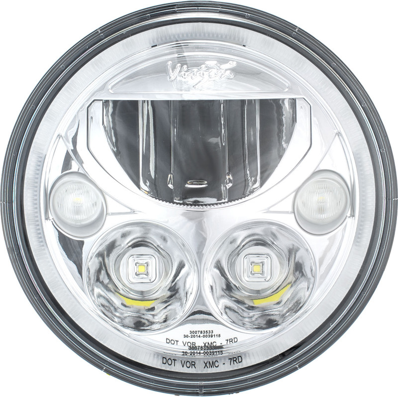 Vision X Lighting Single 7" Round Vx Led Headlight W/ Low-High-Halo - 9892061