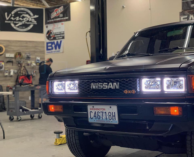 Vision X Lighting Single 4X6" Rectangle Vx Series Amber Halo Black Chrome Face Led Headlight W/ Low-High-Halo - XIL-46DBA