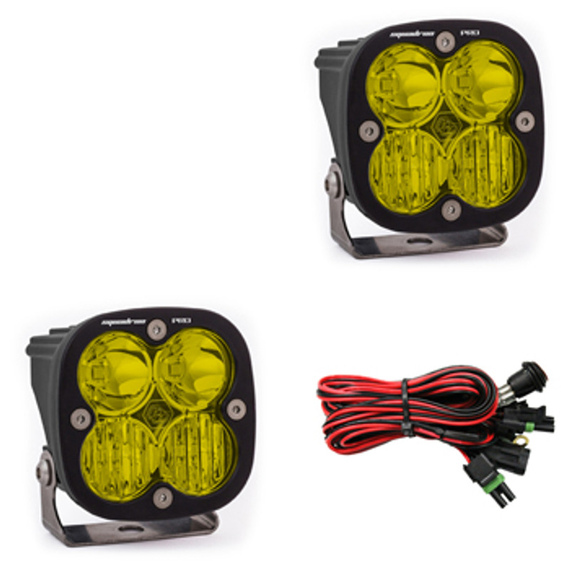 Baja Designs Squadron Pro LED Light Pods, Driving/Combo Pattern, Amber Lens (Pair) - 497813
