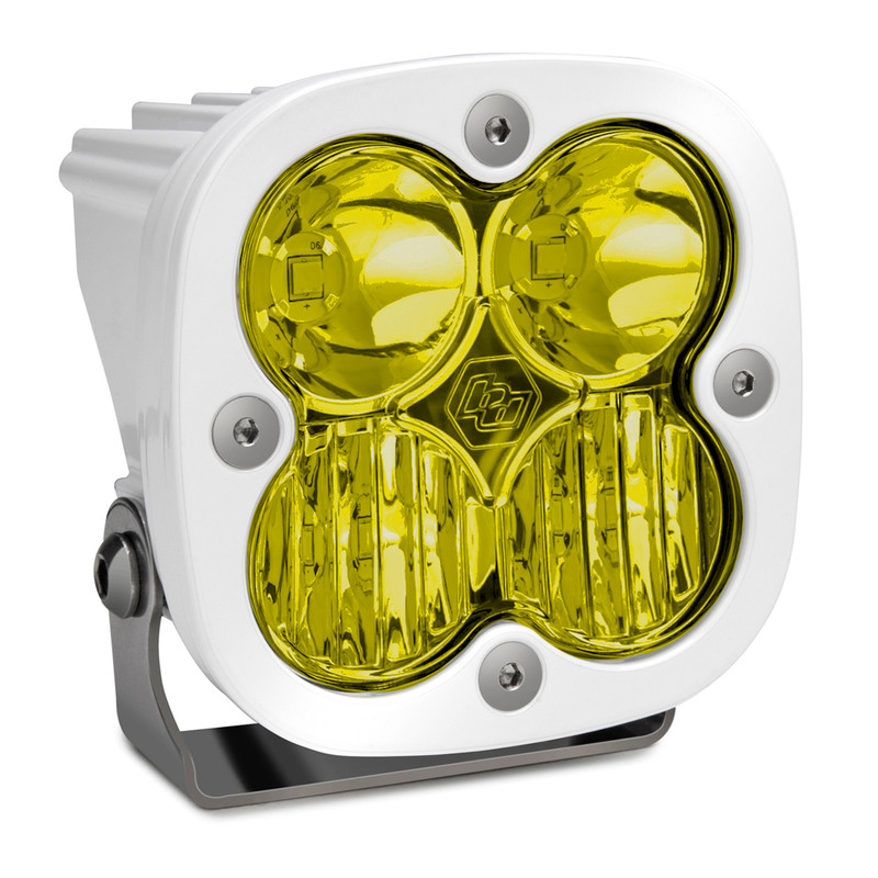 Baja Designs Squadron Sport LED Light Pod w/ White Housing, Driving/Combo Pattern, Amber Lens - 550013WT