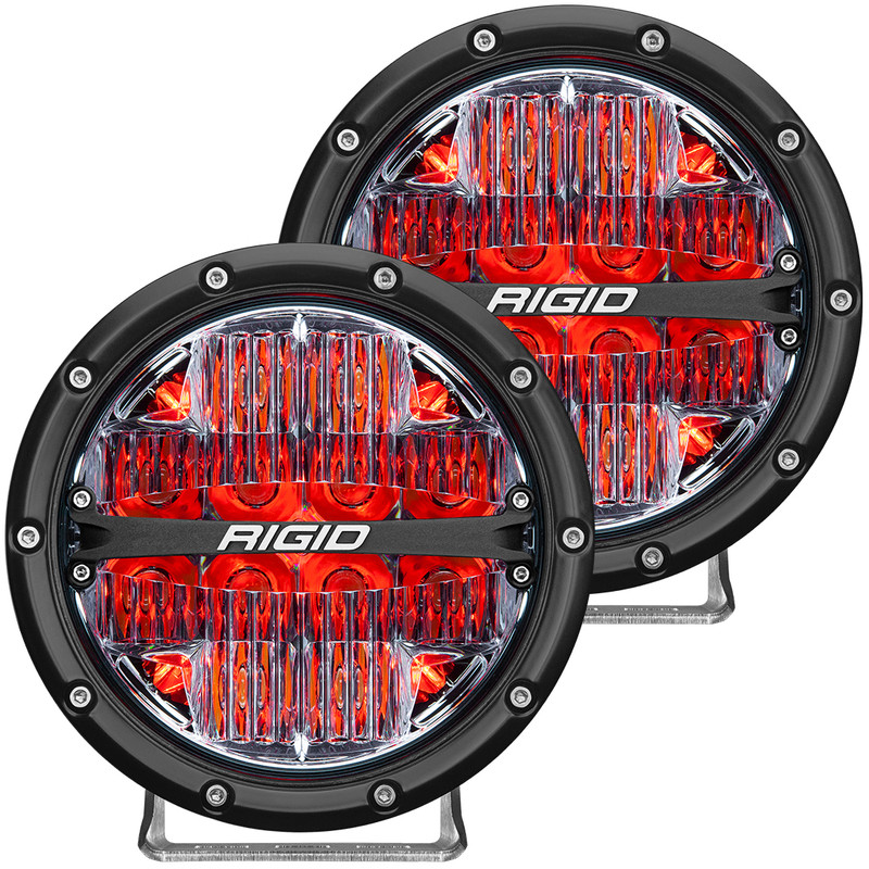 RIGID 360-Series 6 in. LED Off-Road, Drive w/ Red Backlight (Pair) - 36205