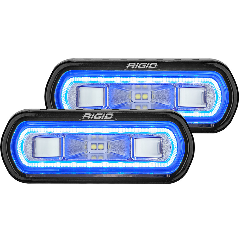 RIGID SR-L Series Off-Road Spreader Pod 3 Wire Surface Mount with Blue Halo (Pair) - 53121