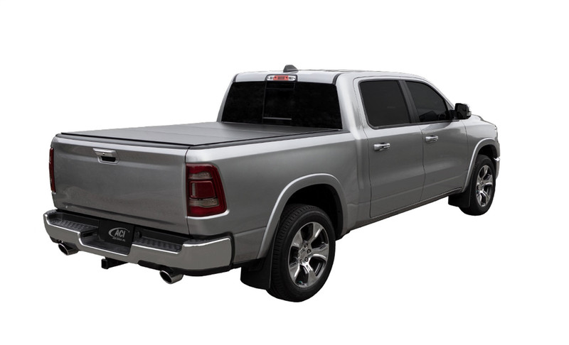 LOMAX Hard Tri-Fold Cover For Ram 1500, Standard Bed, Matte Black Finish, Split Rail - B1040049