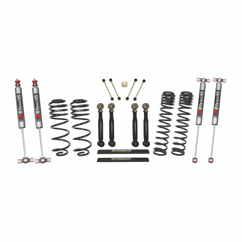 SkyJacker 03-06 Jeep TJ/LJ 4in. Lift Kit Dual Rate Long Travel One Box Kit w/Adjustable Front and Rear Lower Flex Links - TJ403BPMLTX