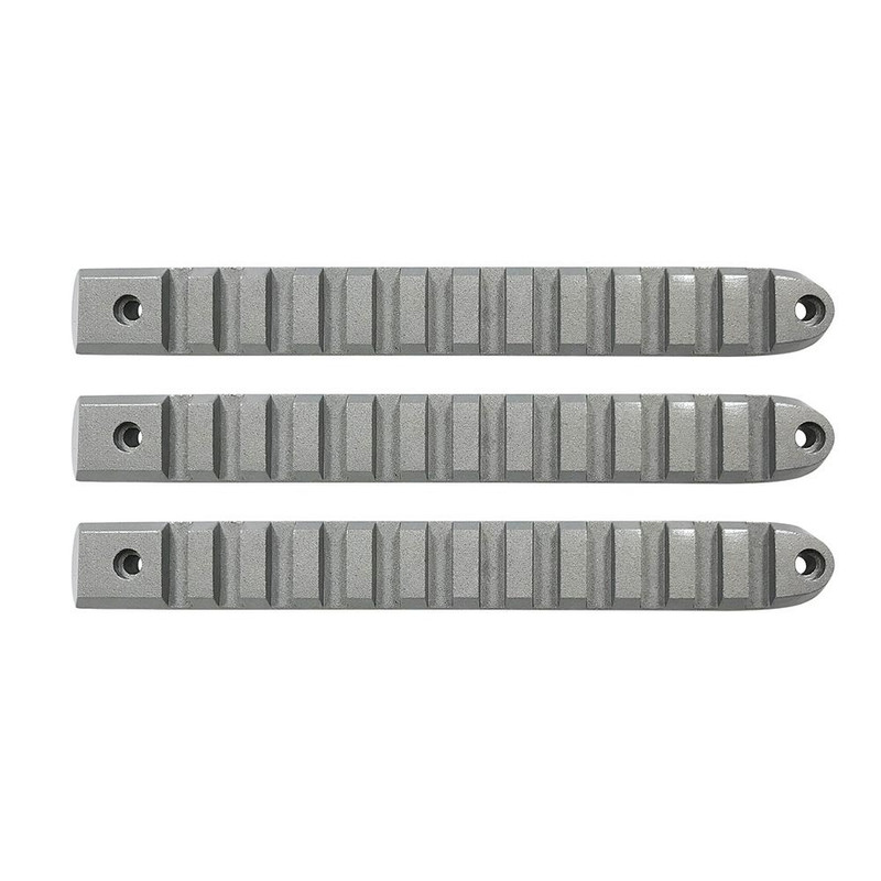 DV8 Offroad Silver Rail Style Door Handle Inserts (set of 3): 07-18 Jeep JK - D-JP-190028-AL-3