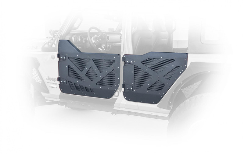 DV8 Offroad Aluminum Half Doors w/ Perforated Screens (Front): 18+ Jeep JL/JT (4dr.) - HDJL-01F