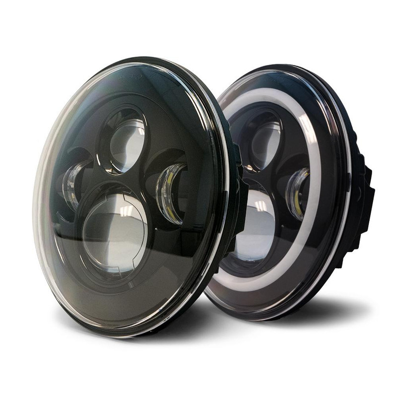 DV8 Offroad LED Projector Headlights w/Angel Eyes: 07-18 Jeep JK - HL7JK-02