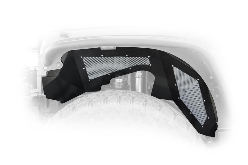 DV8 Offroad Inner Fender, Front, Aluminum, Black (1 pc.): 07-18 Jeep JK (2/4dr.) - INFEND-02FB