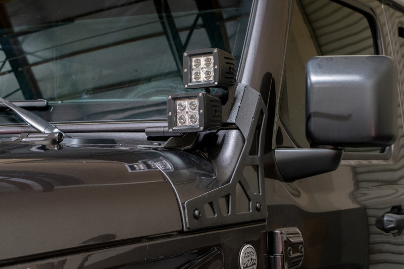 DV8 Offroad A-Pillar Pod LED Light Mount: 18+ Jeep JL (2/4dr.) - LBJL-02