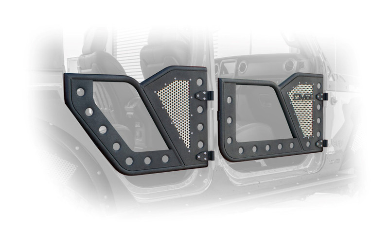 DV8 Offroad Rock Doors Rear Pair Mesh Screen: 18-21 Jeep JL/JT - RDJL-01R