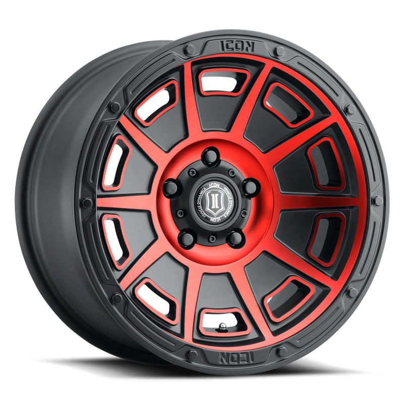 ICON Alloys Victory Black w/ Red Tint - 17x8.5 | 6x5.5 | 0 ET | 4.75" BS - 3017858347SBRT