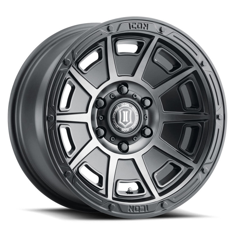 ICON Alloys Victory Smoked Black - 17x8.5 | 5x5 | -6 ET | 4.5" BS - 3017857345SSBT