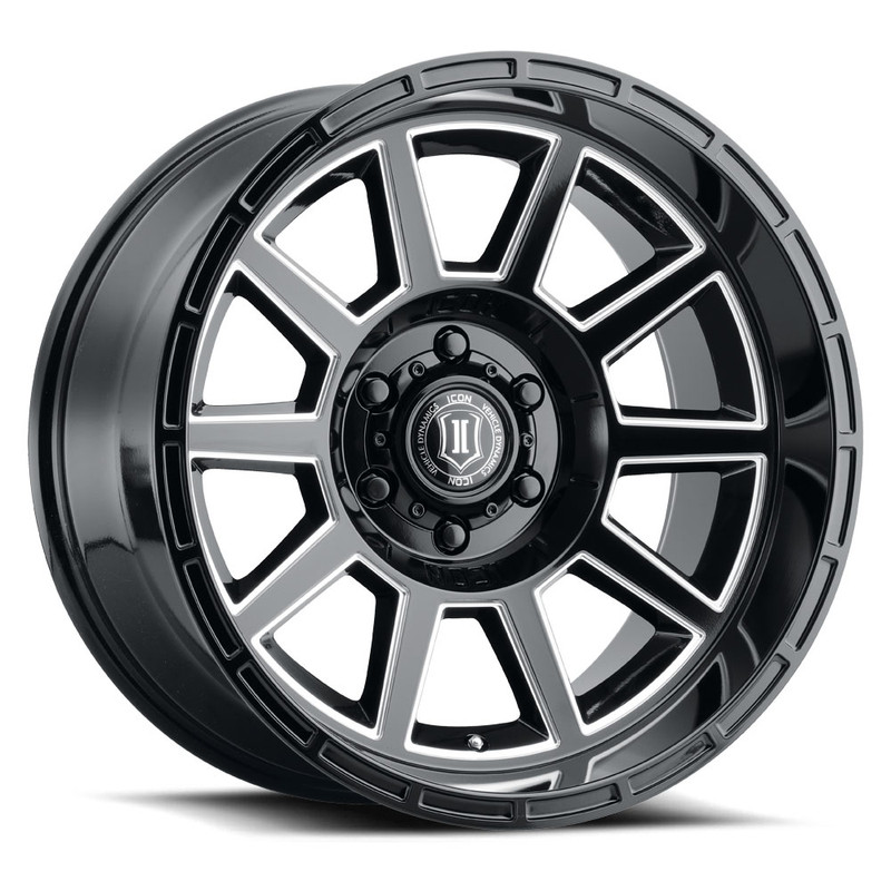 ICON Alloys Recoil Gloss Black w/ Milled Spokes - 20x10 | 6x135 | -24 ET | 4.5" BS - 6220106345GBMW