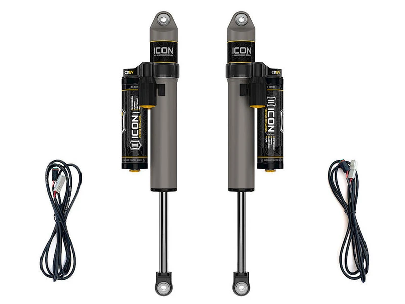 ICON 2.5" Lift, Rear, V.S. 2.5 Aluminum Series Shock Absorbers, Piggyback Reservoir w/ CDEV, Pair for 18-23 Jeep JL - 27726EP