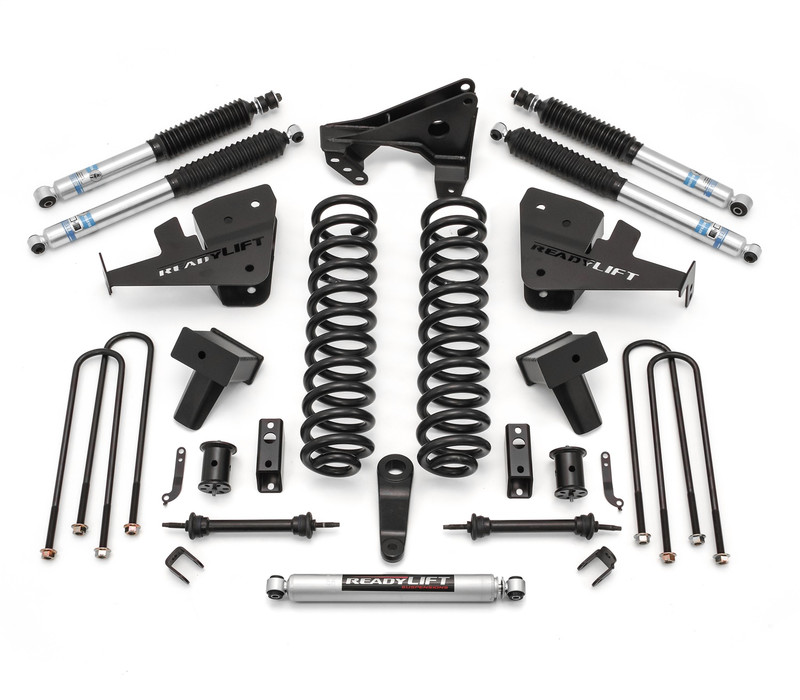 ReadyLIFT 17-18 F-350/450 Lift Kit w/Shocks 5 in. Front Lift 4 in. Rear Lift w/Bilstein Shocks-2 Piece Drive Shaft - 49-2750