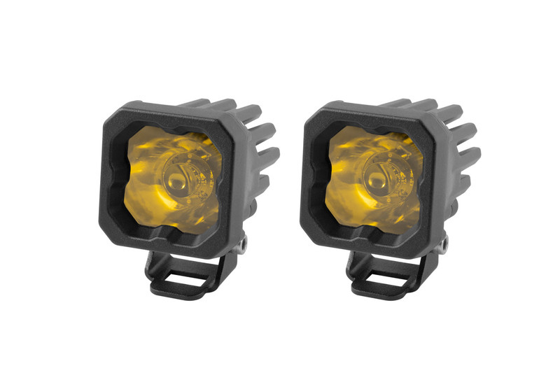Diode Dynamics Stage Series C1 LED Pod Sport Yellow Spot Standard Amber Backlight Pair-DD6453P