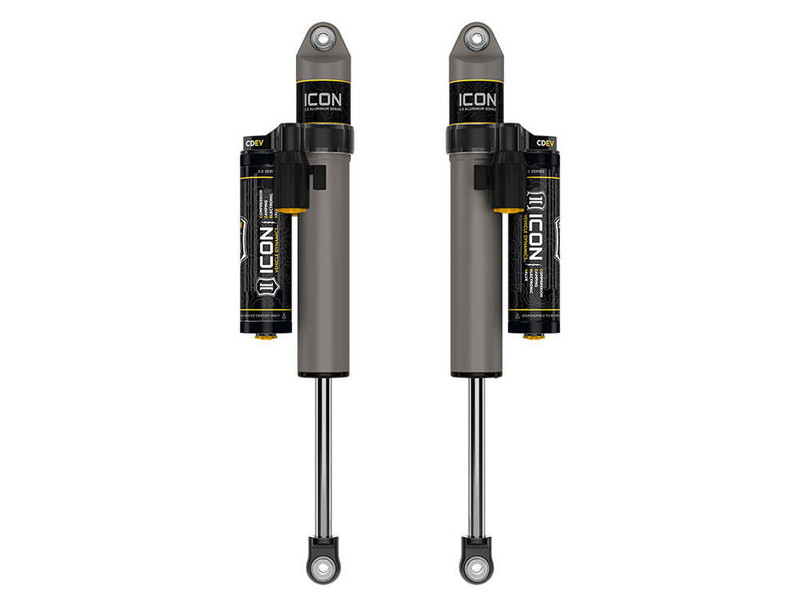 ICON 3-6" Lift, Rear, V.S. 2.5 Aluminum Series Shock Absorbers, Piggyback Reservoir w/ CDEV, Pair for 17-25 F-250/350 Super Duty 4WD - 37701EP