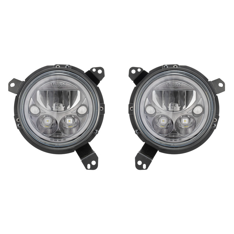 Vision X Lighting 18+ Jeep JL/JT Headlight Black Chrome w/ White Halo - 9944494