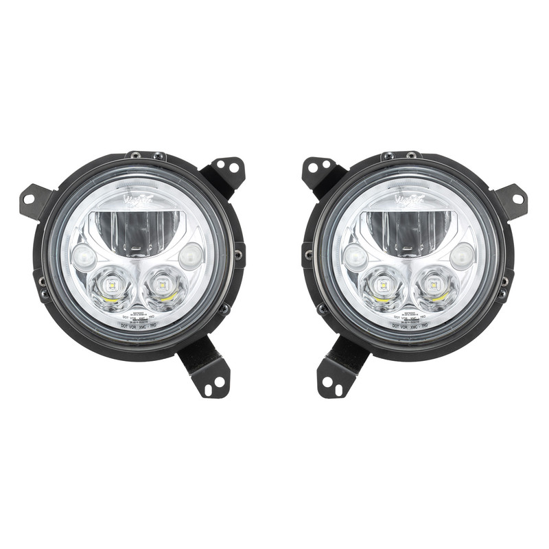 Vision X Lighting 18+ Jeep JL/JT Headlight Bright Chrome w/ White Halo - 9944487