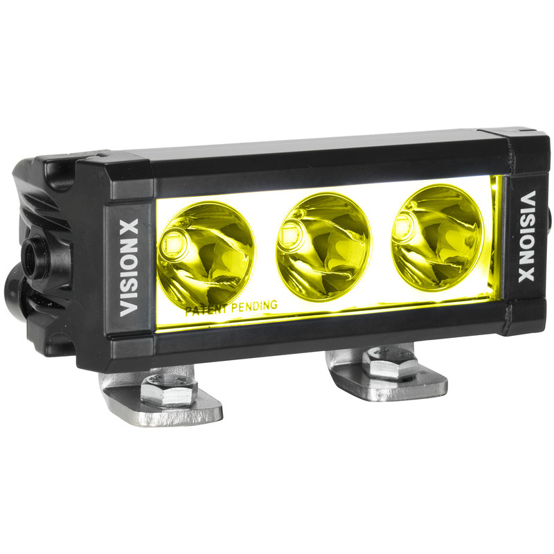 Vision X Lighting 5.63" XPL Series Halo Selective Yellow 3 LED Spot Beam Light Bar Including End Cap Mounting L Brack - 9946429