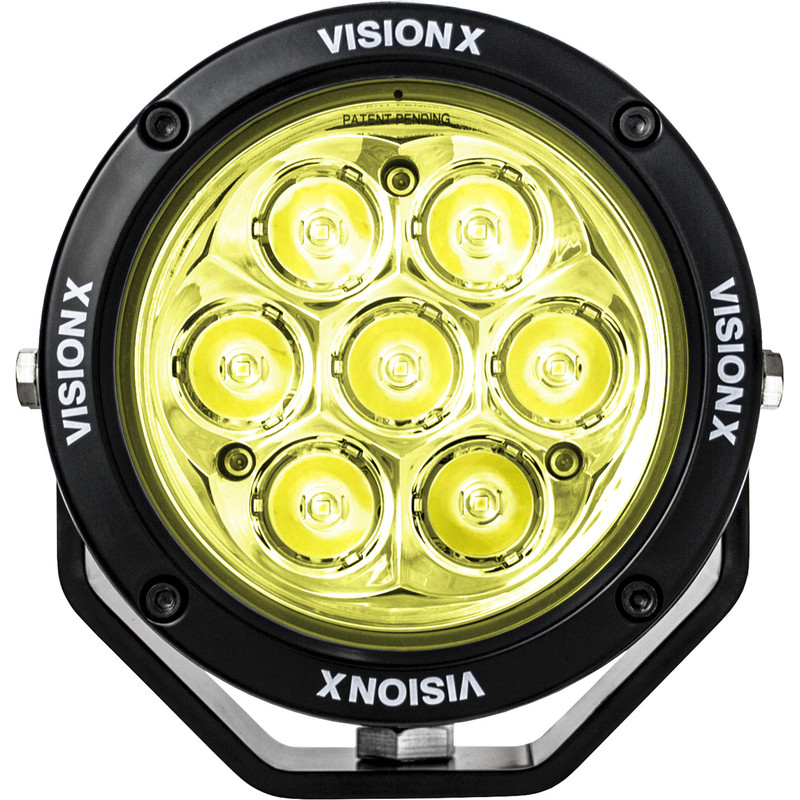 Vision X Lighting Single 4.5" Selective Yellow 7 LED Cannon CG2 Light Including Pig Tail Using Dt Connectors - 9946726