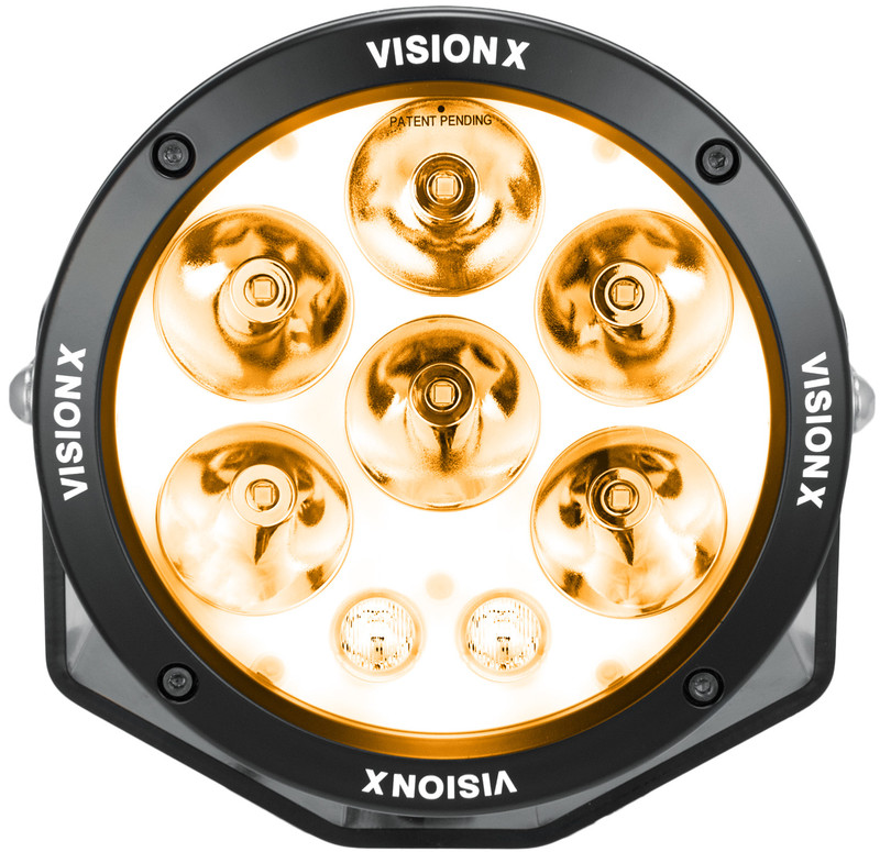 Vision X Lighting Single 6.7" Cannon Adv Amber Halo 8 Led Light Mixed Beam Dual Mode - CGA-CPMHA8M