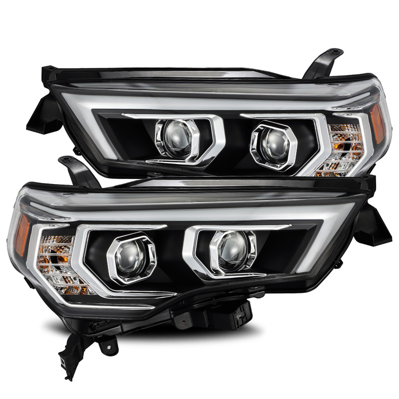 AlphaRex 14-20 Toyota 4Runner LUXX-Series LED Projector Headlights Plank Style Design Black w/ Activation Light + Sequential Signal - 880722