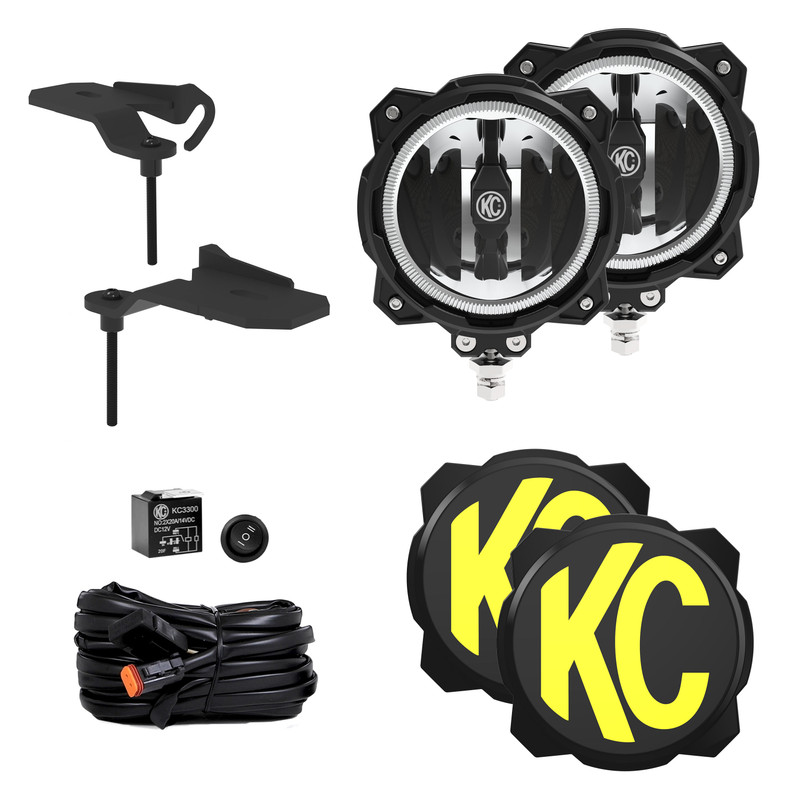 KC HiLiTES Gravity LED PRO6 Wide-40 2-Light System Ditch Light Kit for Jeep 392/Mojave - 97166