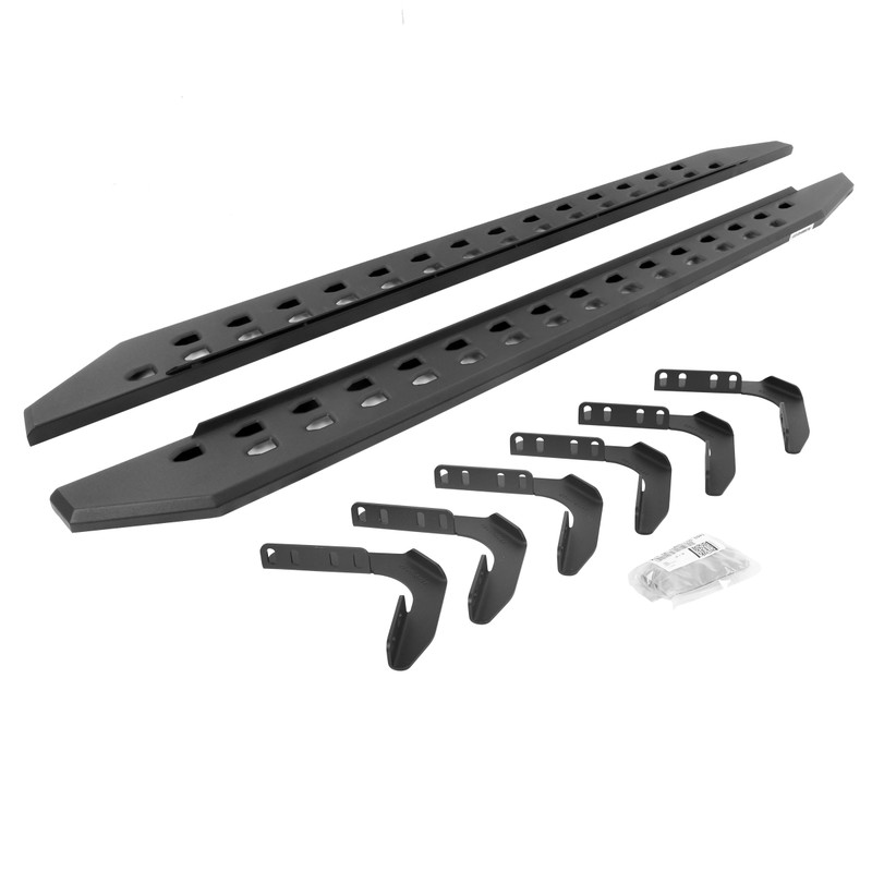 Go Rhino - RB10 Slim Line Running Boards w/Mounts - Text. Black - F-250/F-350 Super Duty Ext. Cab - 69417680SPC