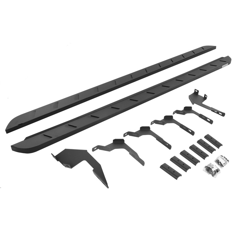 Go Rhino - RB10 Slim Line Running Boards w/Mounts - Text. Black - Ranger Crew Cab - 63036880SPC