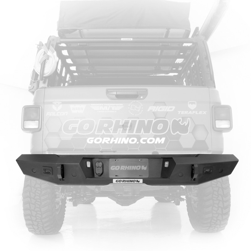 Go Rhino - Trailline Rear Full Width Bumper - Text. Black - Gladiator Crew Cab - 273120T