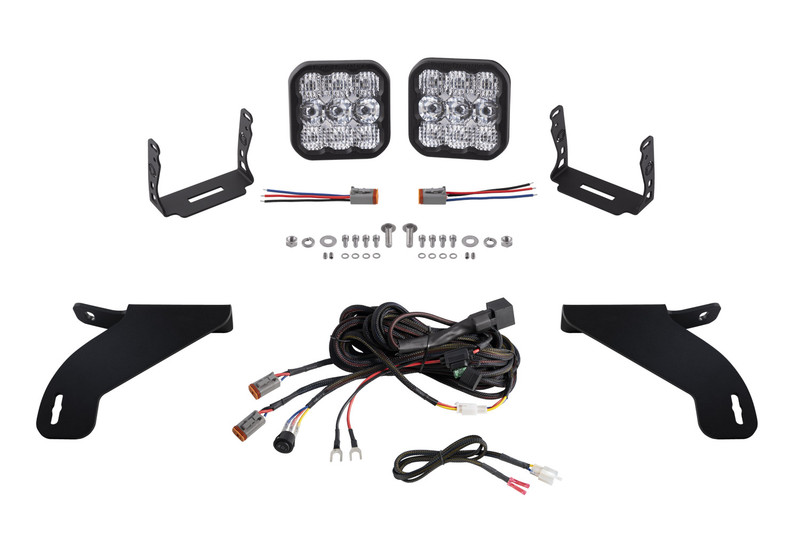 Diode Dynamics SS5 Bumper LED Pod Light Kit for 21-22 Ford F-150, Sport White Combo - DD7326