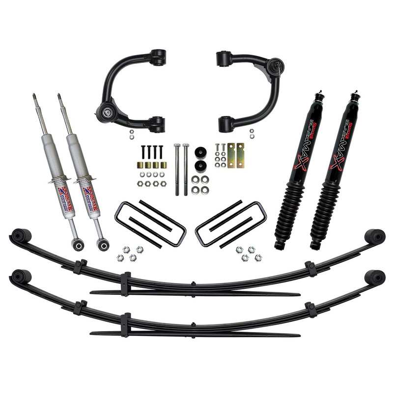 SkyJacker 16-22 Toyota Tacoma 3 Inch Upper Control Arm Suspension Lift System with Front Struts Rear Leaf Springs and Black MAX Shocks - TC536STUBKS