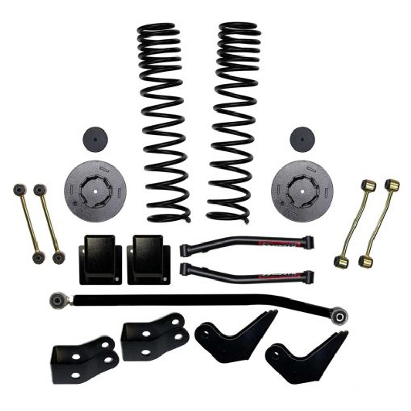 SkyJacker 2020-2022 Jeep Gladiator JT Non-Rubicon 3.5 Inch Front Dual Rate Long Travel Coil Spring Lift Kit with Rear Metal Coil Spring Spacers and Shock Extensions - G350PELT